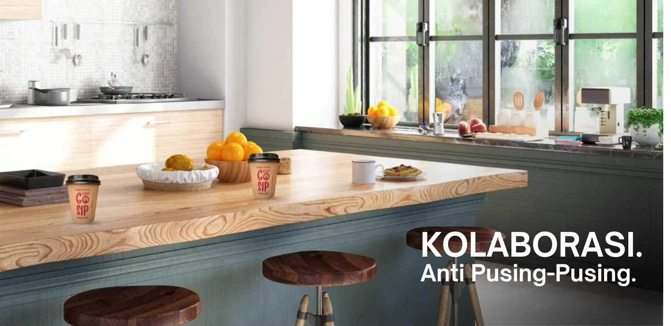 a kitchen with a counter top and stools