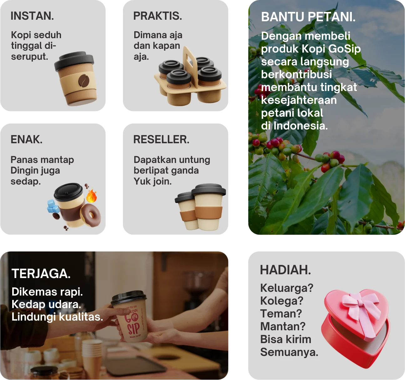 an advertisement for a coffee shop in indonesia